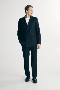 Basic Fitted double breast bi-stretch blazer