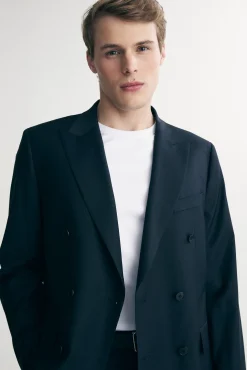 Basic Fitted double breast bi-stretch blazer