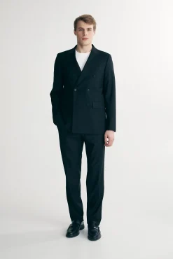 Basic Fitted double breast bi-stretch blazer