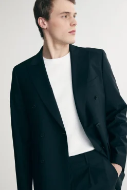 Basic Fitted double breast bi-stretch blazer