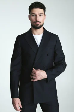 Basic Fitted double breast bi-stretch blazer