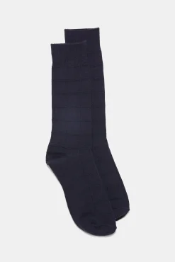 Checkerboard combed cotton socks