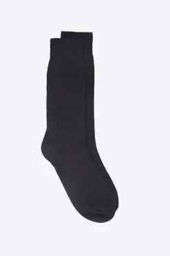 Checkerboard combed cotton socks