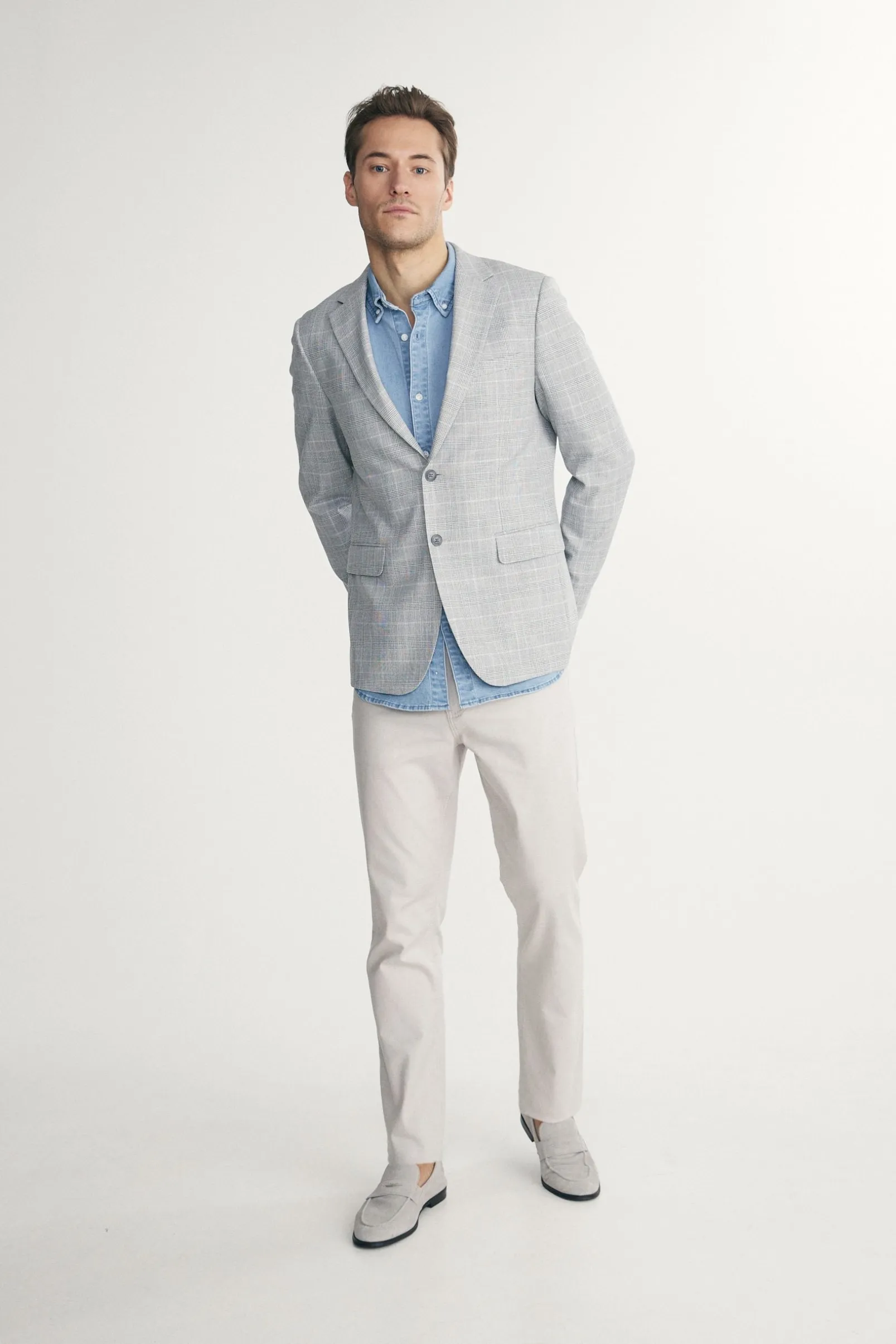 Check Fitted blazer