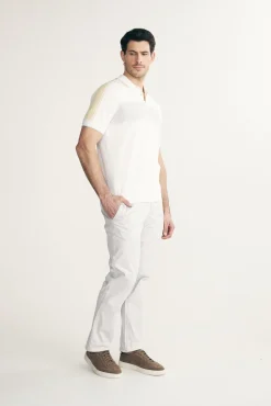 Colour block knitted polo