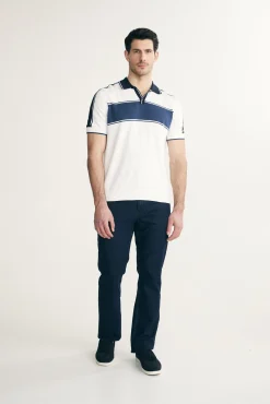 Colour block knitted polo