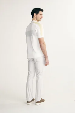 Colour block knitted polo