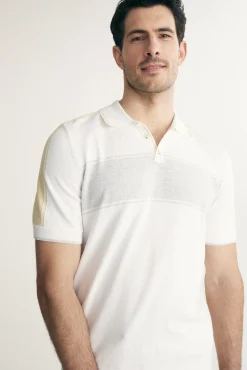 Colour block knitted polo