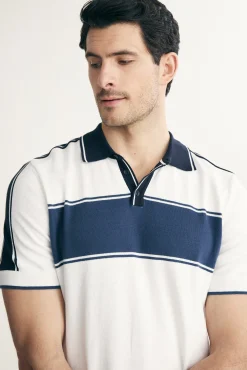 Colour block knitted polo