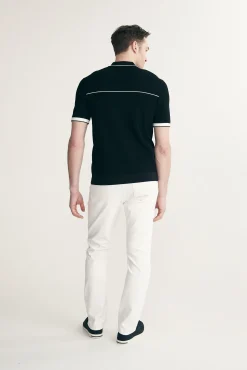 Contrast details knitted polo
