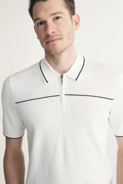 Contrast details knitted polo