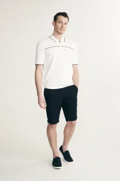 Contrast details knitted polo