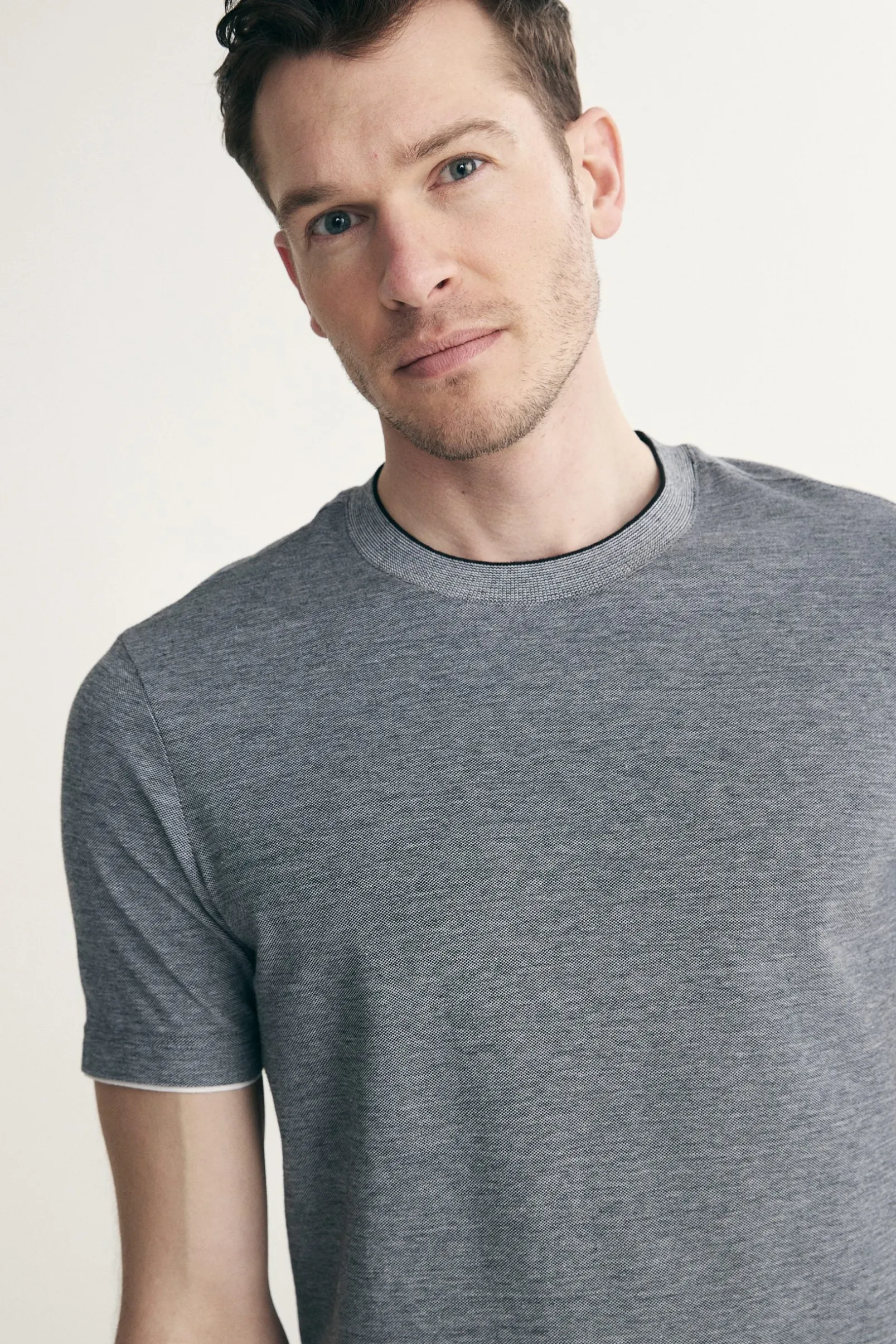 Contrast details pique t-shirt