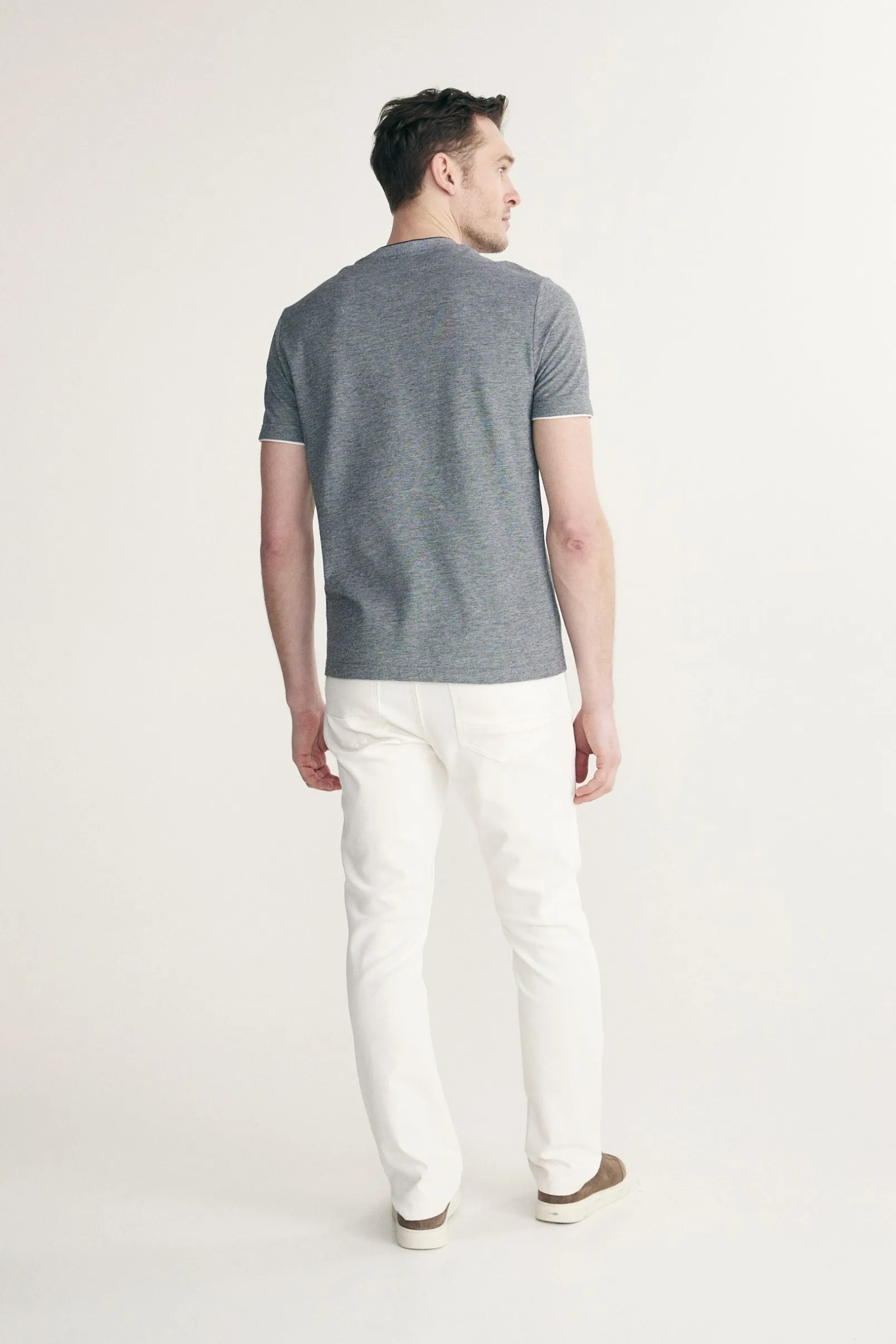 Contrast details pique t-shirt
