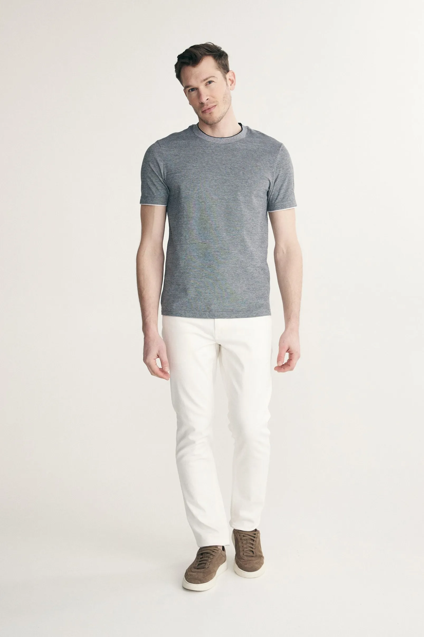 Contrast details pique t-shirt
