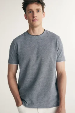 Contrast details pique t-shirt