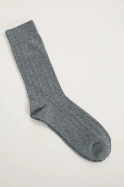 Cotton broad rib socks
