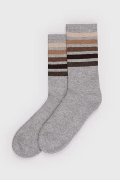 Cotton socks with stripes