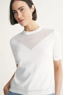 Crew neck textured sweater