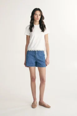 Crochet edge t-shirt