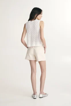 Cropped sleeveless sweater