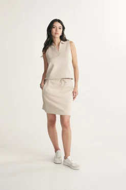 Elastic waist jersey skirt