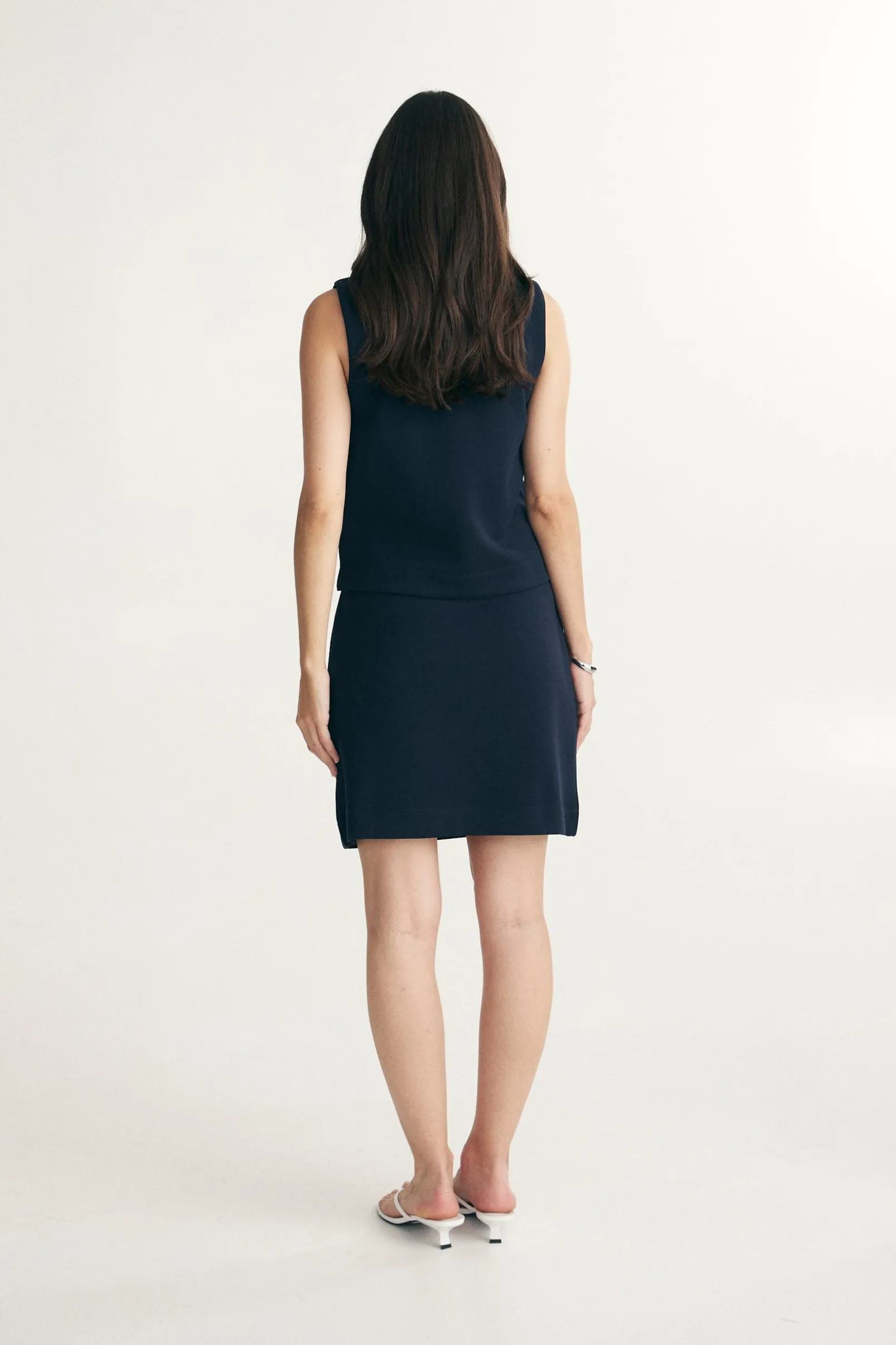 Elastic waist jersey skirt
