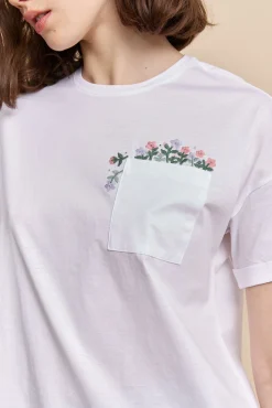 Embroidered floral t-shirt