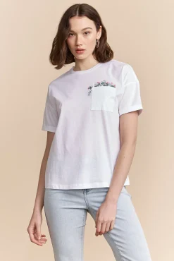 Embroidered floral t-shirt