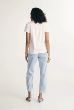 Embroidered neckline t-shirt