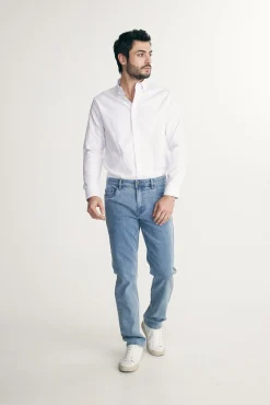 Five pockets straight jeans