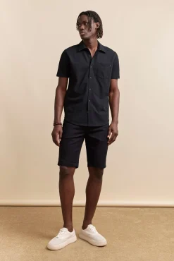 Five pockets textured bermuda