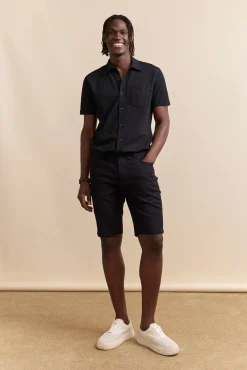 Five pockets textured bermuda