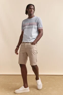 Five pockets textured bermuda