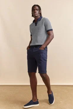 Five pockets textured bermuda