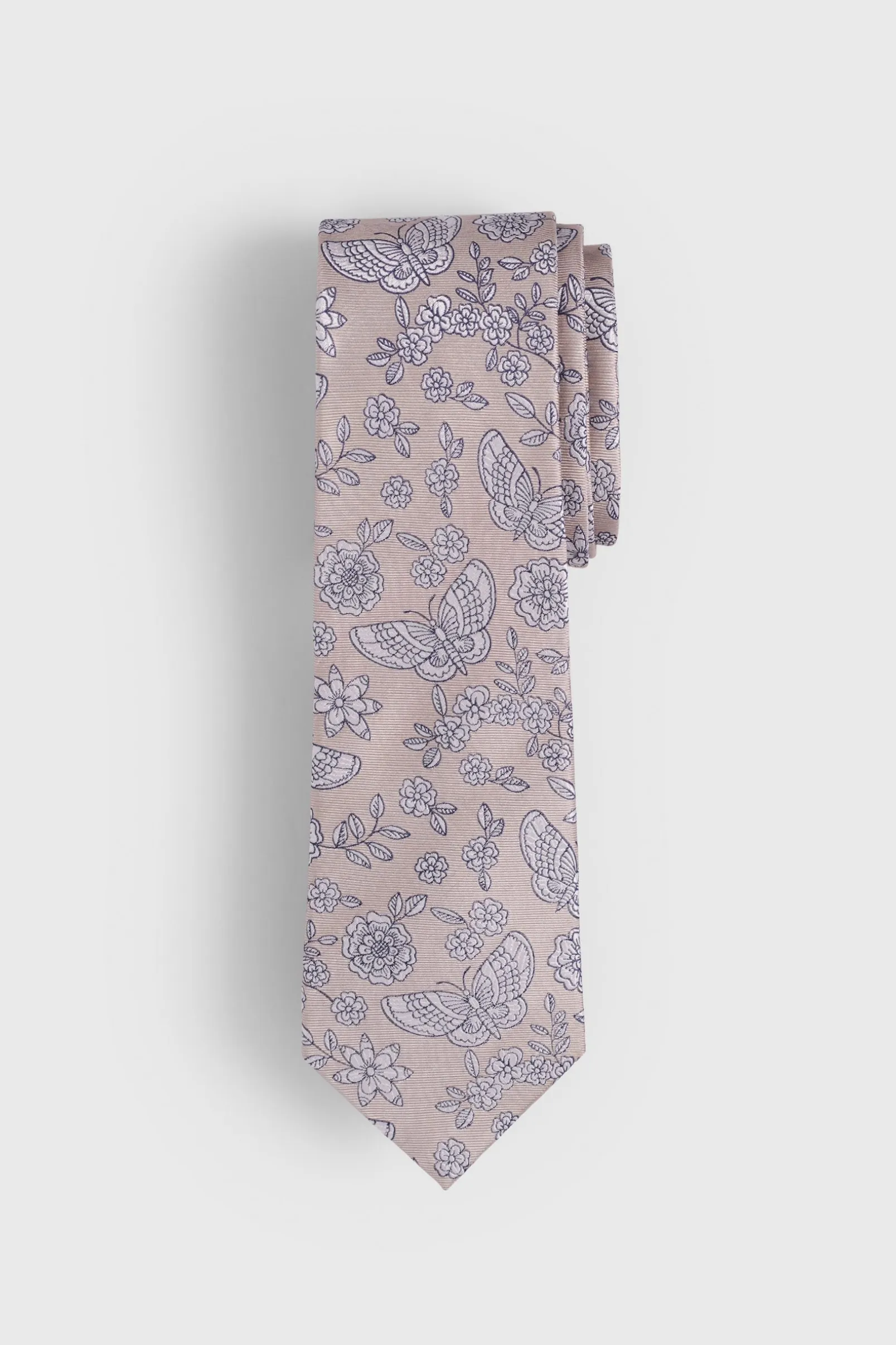Floral jacquard tie