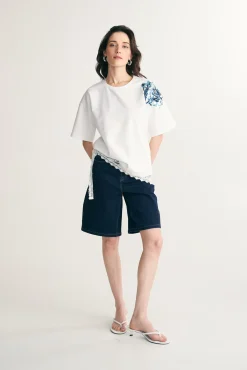 Floral sequins t-shirt