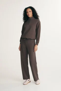 Half zip ponte top
