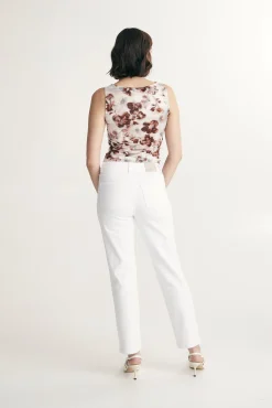 High waist cropped jean