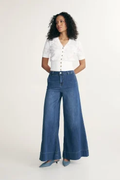 High waist extra wide leg jeans