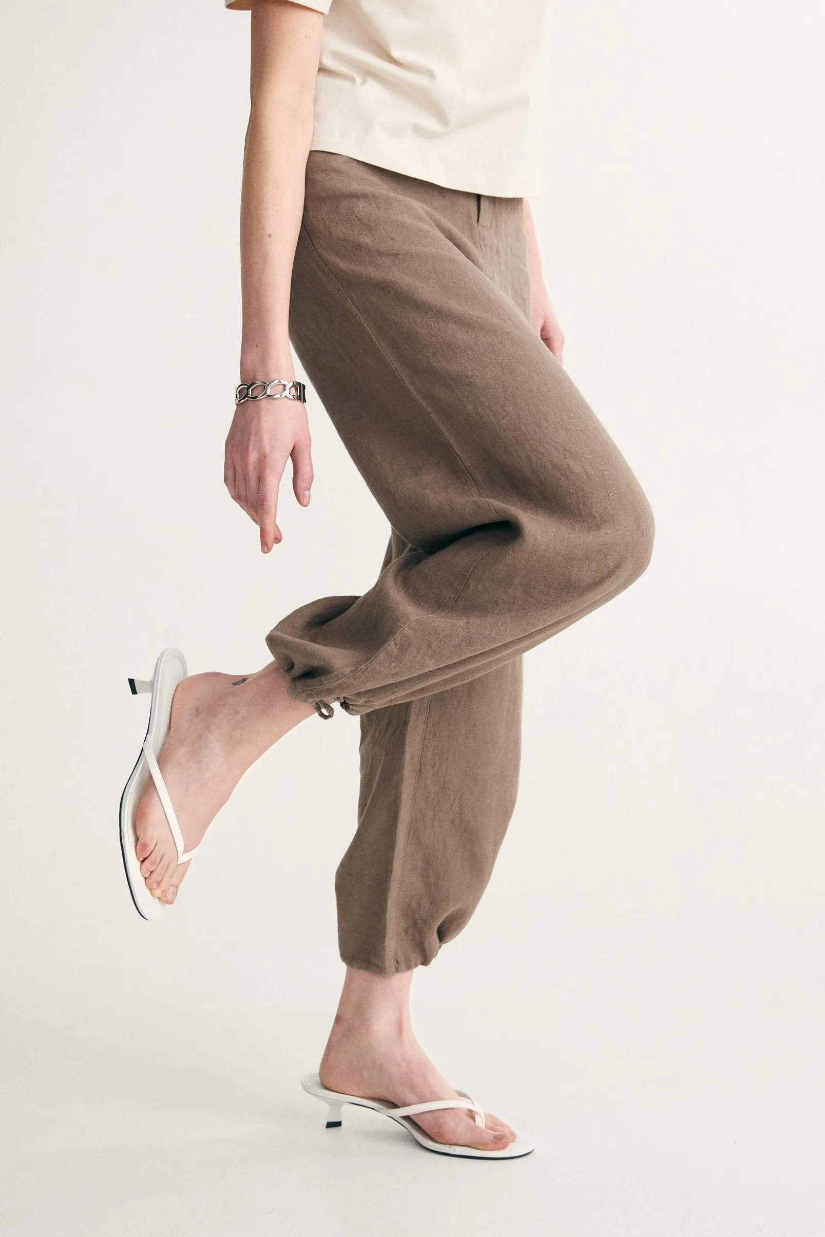 High waist linen pant