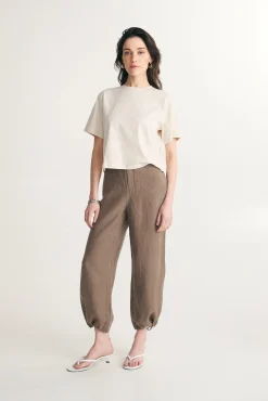 High waist linen pant