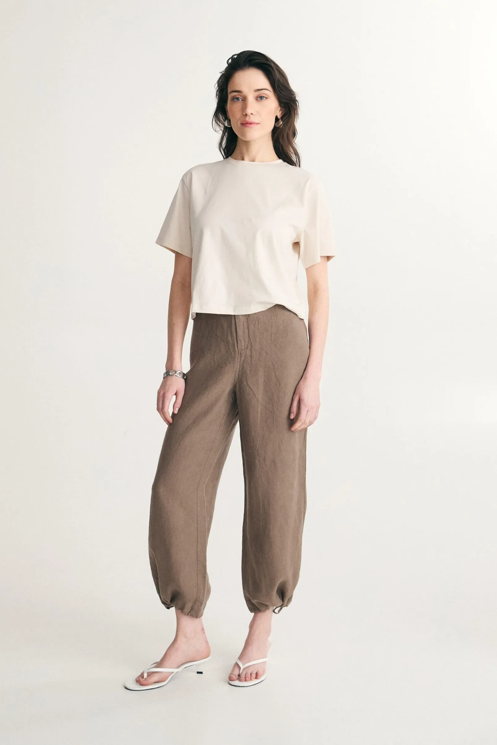 High waist linen pant