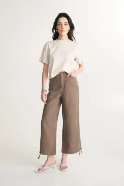 High waist linen pant