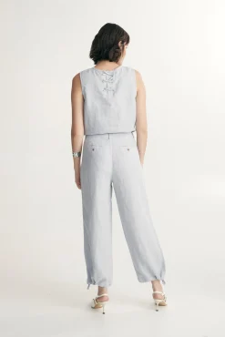 High waist linen pant