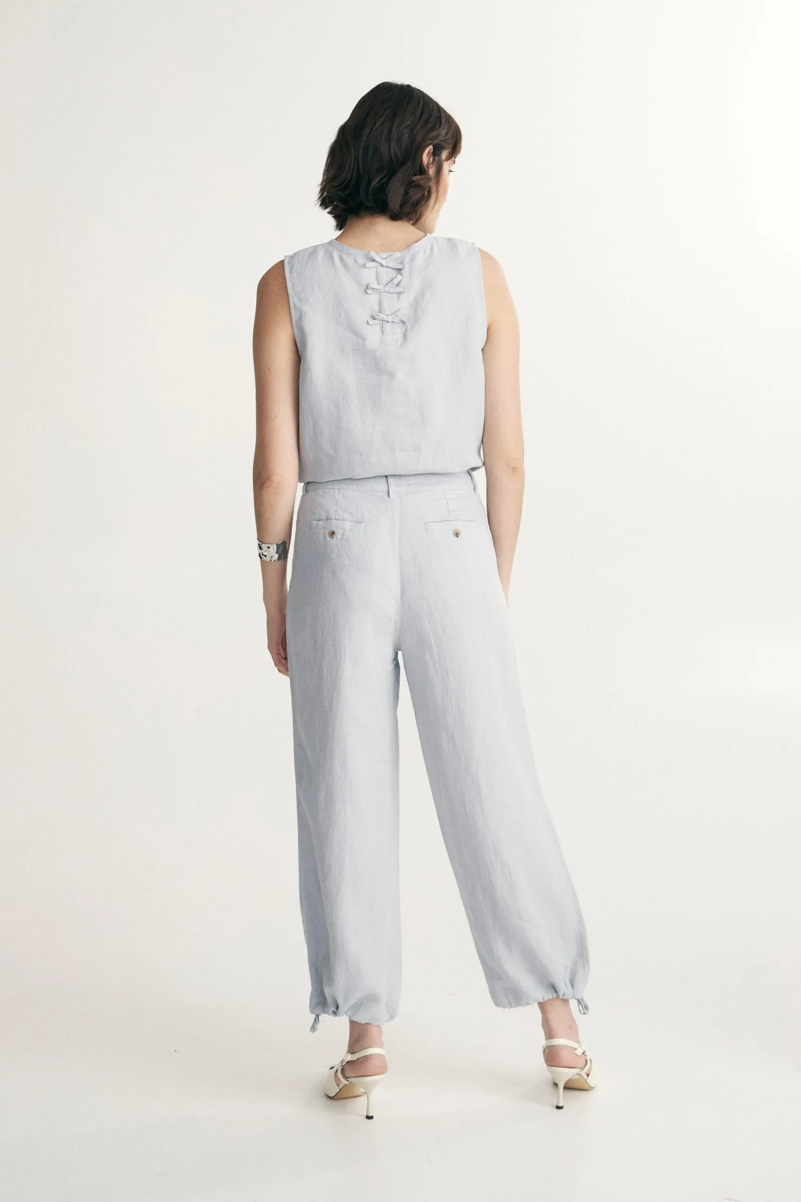 High waist linen pant