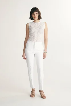 High waist pant with darts
