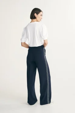 High waist pant with ribbon