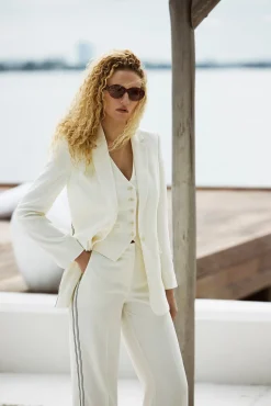 High waist pant with ribbon