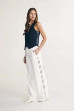 High waist pant with ribbon